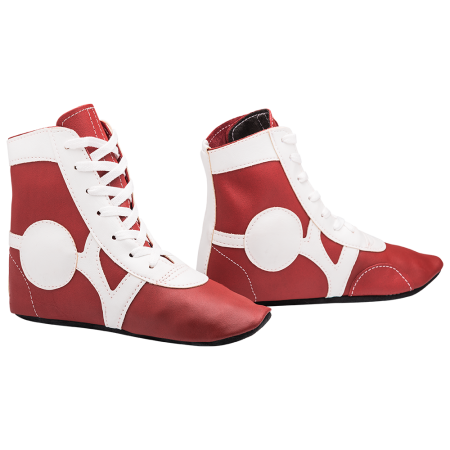 Купить Обувь для самбо SM-0102, кожа, красный Rusco в Алзамае 