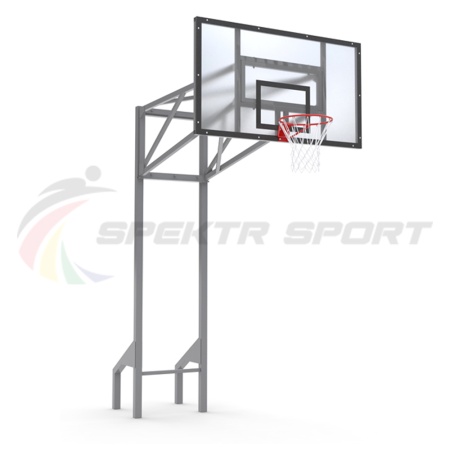 Купить Стойка баскетбольная уличная усиленная со щитом из оргстекла, кольцом и сеткой SP D 413 в Алзамае 