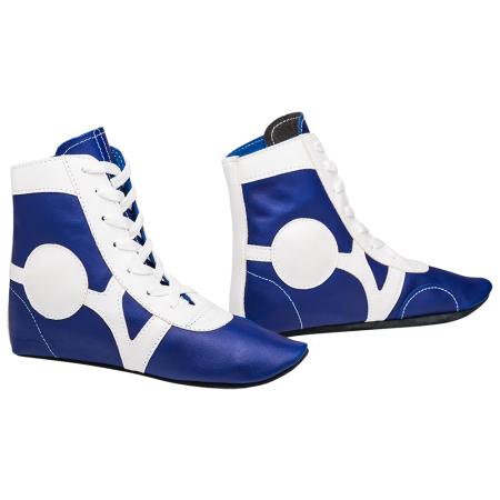 Купить Обувь для самбо SM-0102, кожа, синий Rusco в Алзамае 