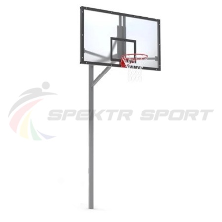 Купить Стойка баскетбольная уличная упрощенная со щитом из оргстекла, кольцом и сеткой SP D 412 в Алзамае 