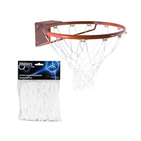 Купить Сетка баскетбольная Torres, нить 4 мм, белая в Алзамае 