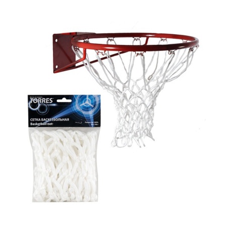 Купить Сетка баскетбольная Torres, нить 6 мм, белая в Алзамае 