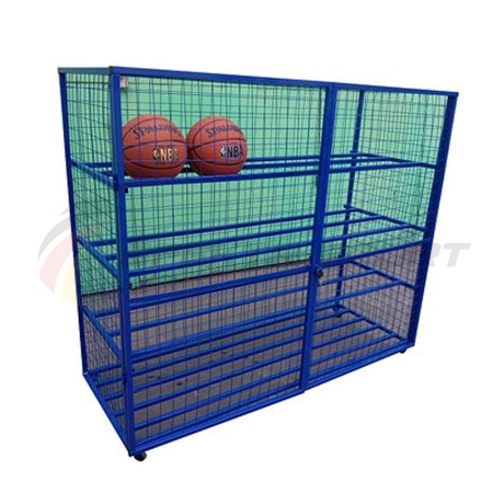 Купить Стеллаж для хранения мячей и инвентаря передвижной металлический (сетка) Разборный в Алзамае 