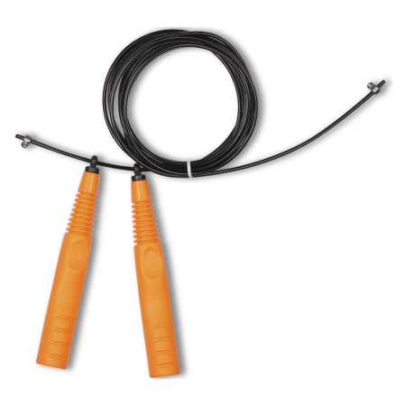 Купить Скакалка высокооборотная Кроссфит стальной шнур в оплетке 2.9 м чёрно-оранжевая в Алзамае 